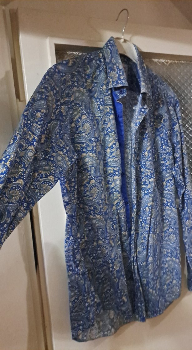 Mavi Desenli Bohem Erkek Gömlek - Görsel 3