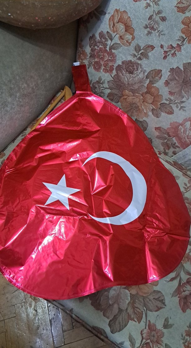 Türk Bayrağı Desenli Folyo Balon - Görsel 4