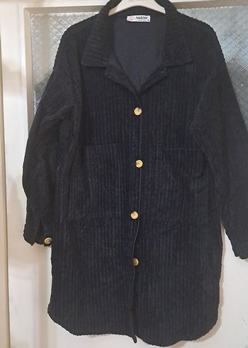 Düğmeli vintage Siyah kadife ceket - Görsel 2