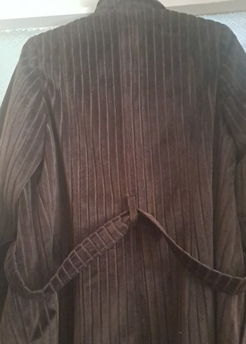 Kahverengi kadife Uzun , Düğmeli ceket  Kaban - Görsel 7