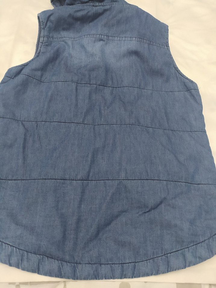 Kızlar için düğmeli kot yelek - Görsel 3