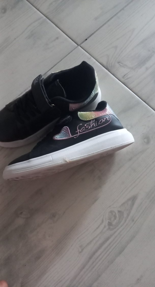 Kız Çocuk Siyah Cırtlı Spor Ayakkabı - Görsel 3