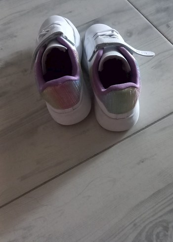 Beyaz Kız Çocuk Spor Ayakkabı Velcro Bantlı - Görsel 3