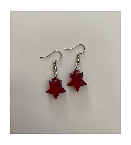 Stargirl yıldız küpe Y2k gotik gothic grunge bordo yıldız küpe