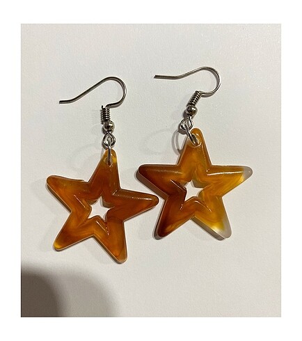Stargirl kahverengi yıldız küpe y2k grunge bohem