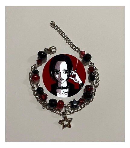 Diğer Nana gotik grunge y2k siyah bordo yıldız bileklik