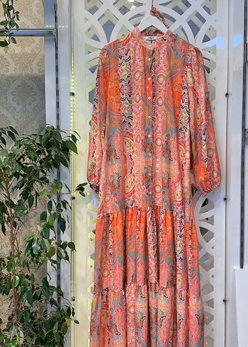 Uzun Kol, Fırfırlı Bohem Elbise - Görsel 7