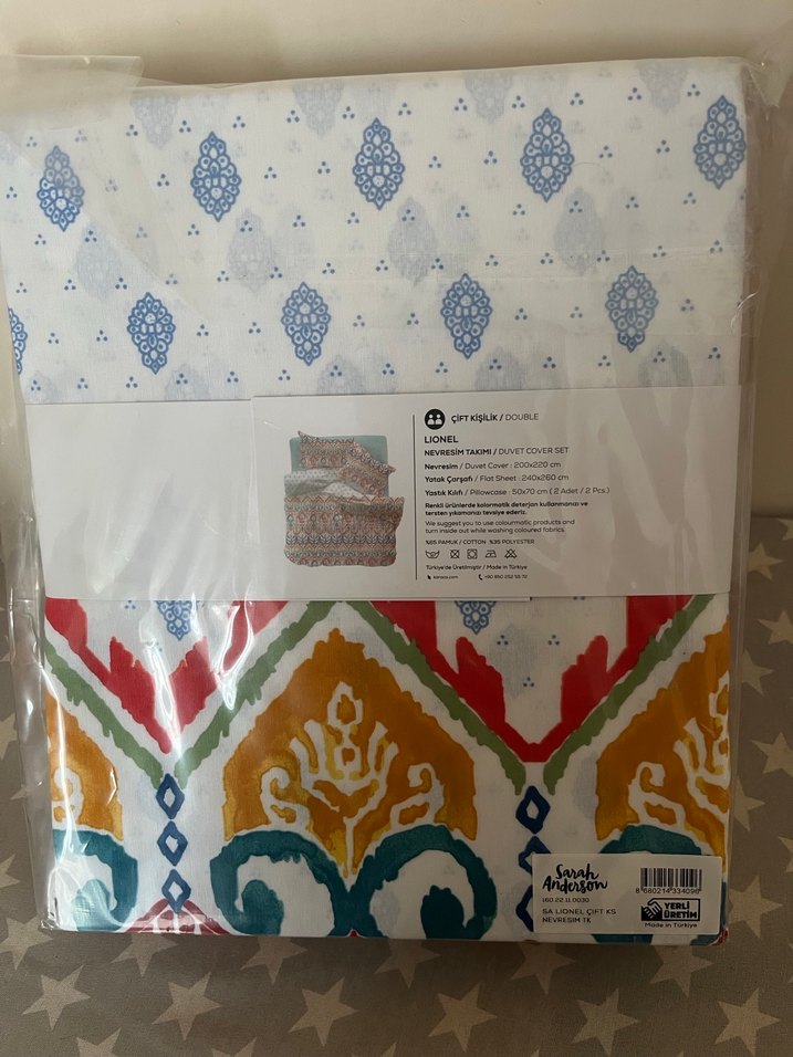 Renkli Desenli Sarah Anderson Nevresim Takımı - Görsel 2