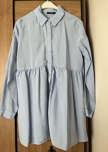 Bej Kadın Uzun Keten Tunik - Görsel 5