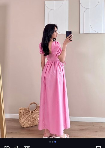 Zara Pembe Uzun Elbise