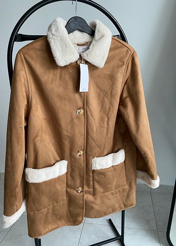Kürklü Süet Kahverengi Kadın Kışlık Mont - Görsel 3