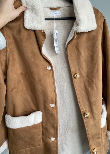 Kürklü Süet Kahverengi Kadın Kışlık Mont - Görsel 5