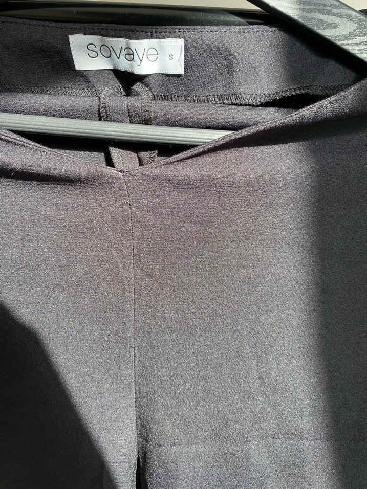 Kadın Siyah Deri Düz Paça Pantolon - Görsel 3