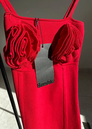 Kırmızı Straplez Mini Elbise - Görsel 3