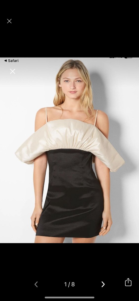 Siyah Drapeli Straplez Mini Kokteyl Elbisesi - Görsel 3