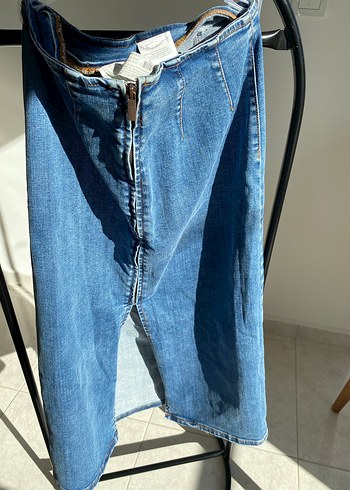 Kadın Uzun Kollu Lacivert Kot Ceket - Görsel 4