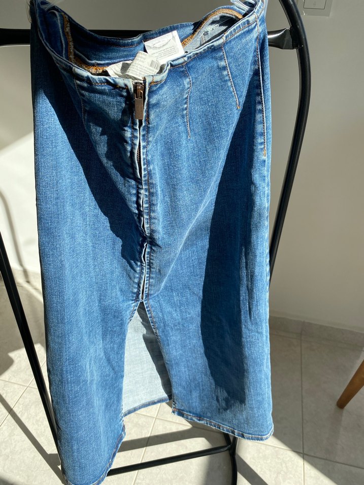 Kadın Uzun Kollu Lacivert Kot Ceket - Görsel 4