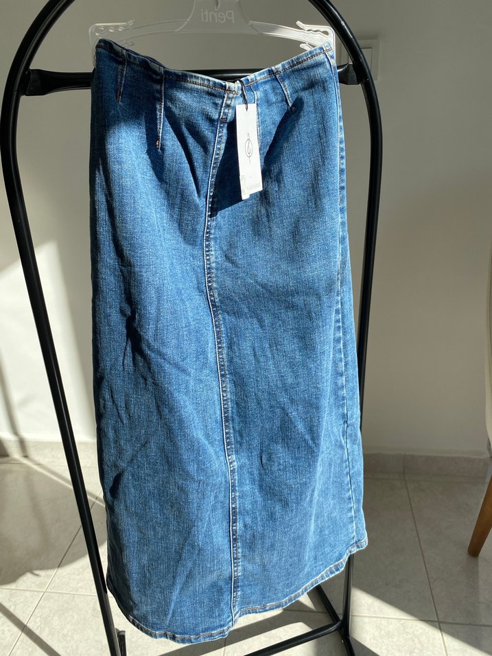 Kadın Uzun Kollu Lacivert Kot Ceket - Görsel 3