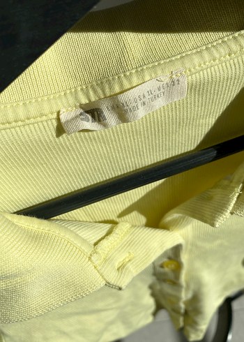 Sarı V Yaka Düğmeli Kadın Hırka - Görsel 5