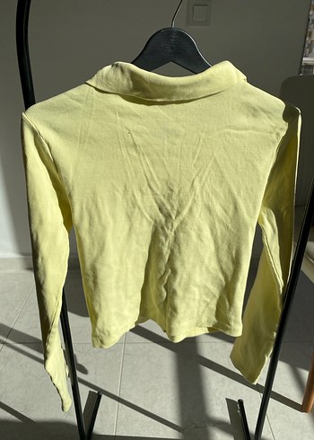 Sarı V Yaka Düğmeli Kadın Hırka - Görsel 3