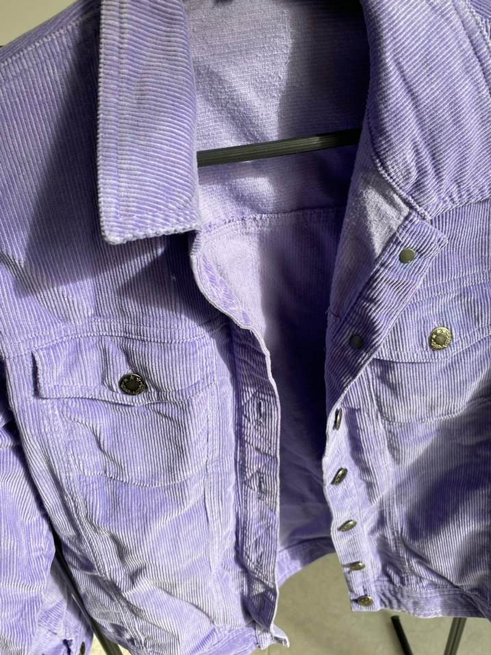 Mor Düğmeli Kadın Ceket - Görsel 4