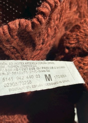 Bohem Tarzı Kiremit Örgü Kadın Kazak - Görsel 5