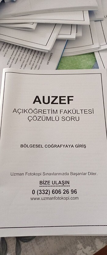 AUZEF COĞRAFYA NOTLARI