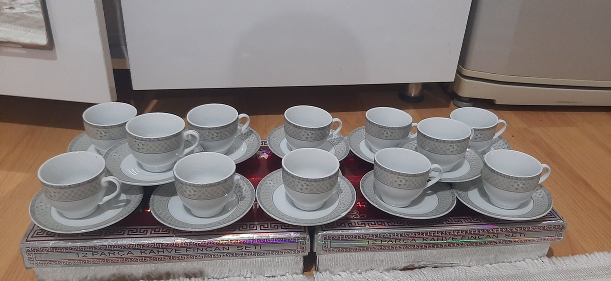 12 Parça porselen Kahve Fincan Seti - Görsel 3