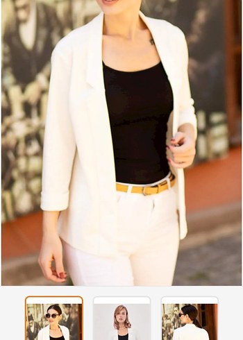 Diğer Beyaz Mini Kadın Blazer Ceket