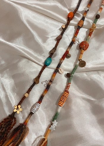 Etnik Boncuklu Bohem hair wrap - Görsel 4