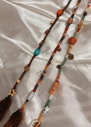 Etnik Boncuklu Bohem hair wrap - Görsel 2