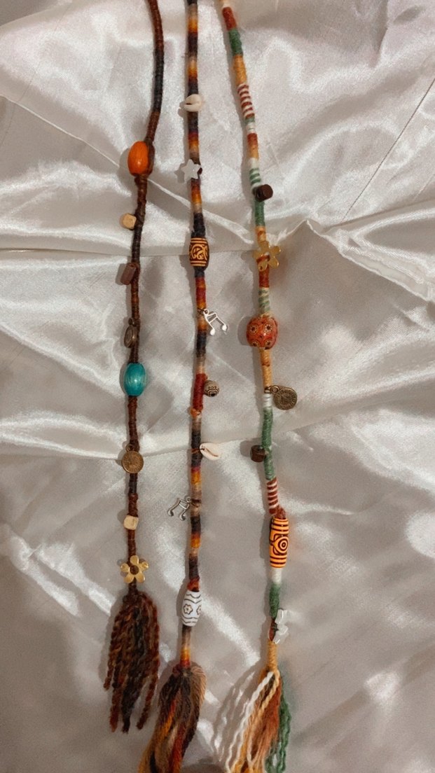 Etnik Boncuklu Bohem hair wrap - Görsel 3