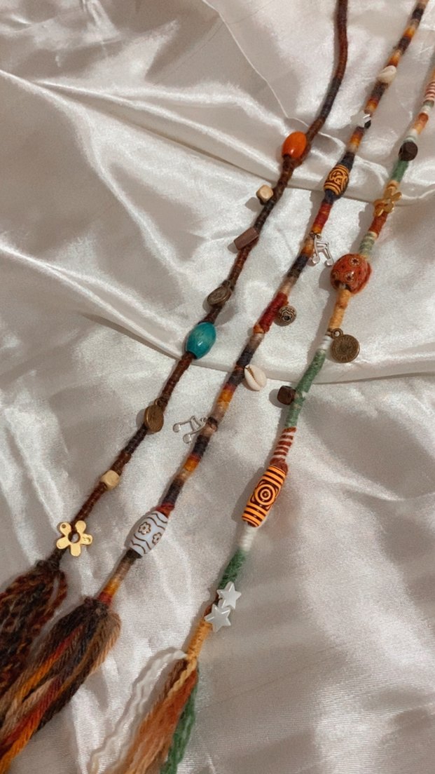 Etnik Boncuklu Bohem hair wrap - Görsel 4