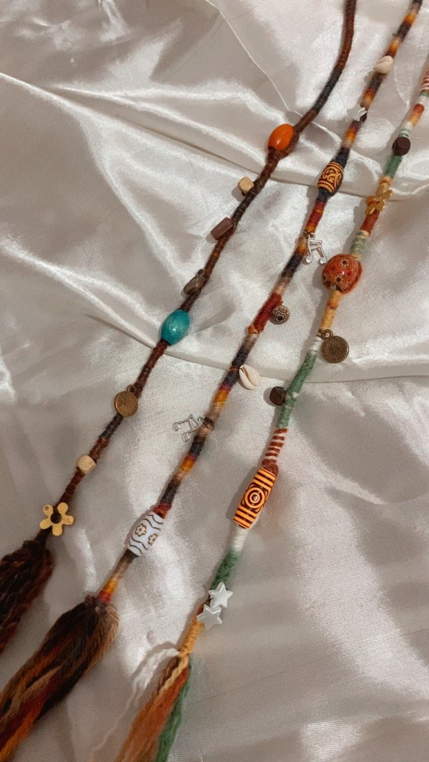 Etnik Boncuklu Bohem hair wrap - Görsel 2