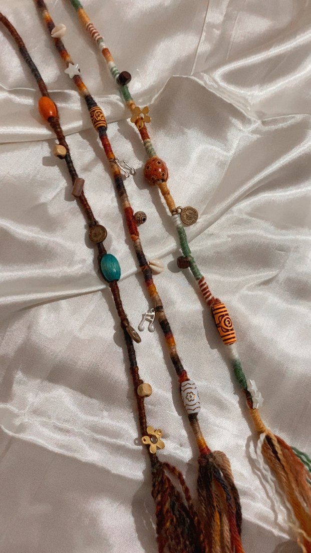 Etnik Boncuklu Bohem hair wrap - Görsel 5