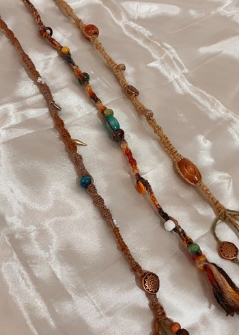 Boncuklu Çok Renkli Macrome Bohem Saç Aksesuarı - Görsel 3