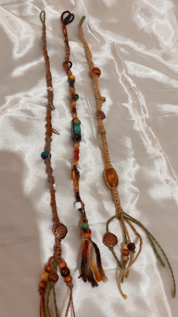 Boncuklu Çok Renkli Macrome Bohem Saç Aksesuarı - Görsel 4