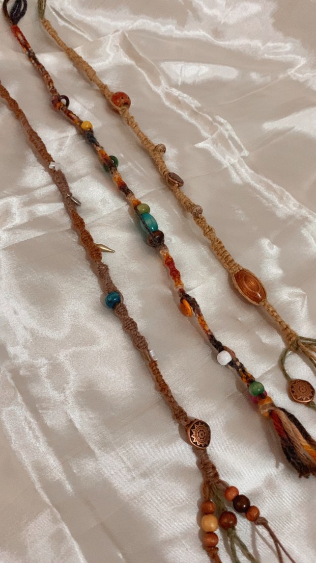 Boncuklu Çok Renkli Macrome Bohem Saç Aksesuarı - Görsel 3