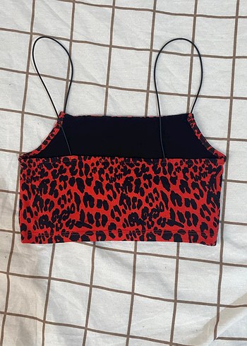 Primark Kırmızı leopar desenli crop
