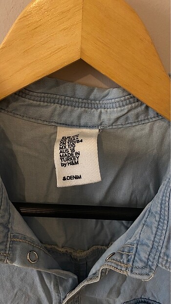 s Beden mavi Renk Kolları kesik denim gömlek