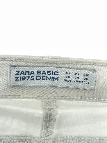 36 Beden beyaz Renk Zara Jean / Kot %70 İndirimli.