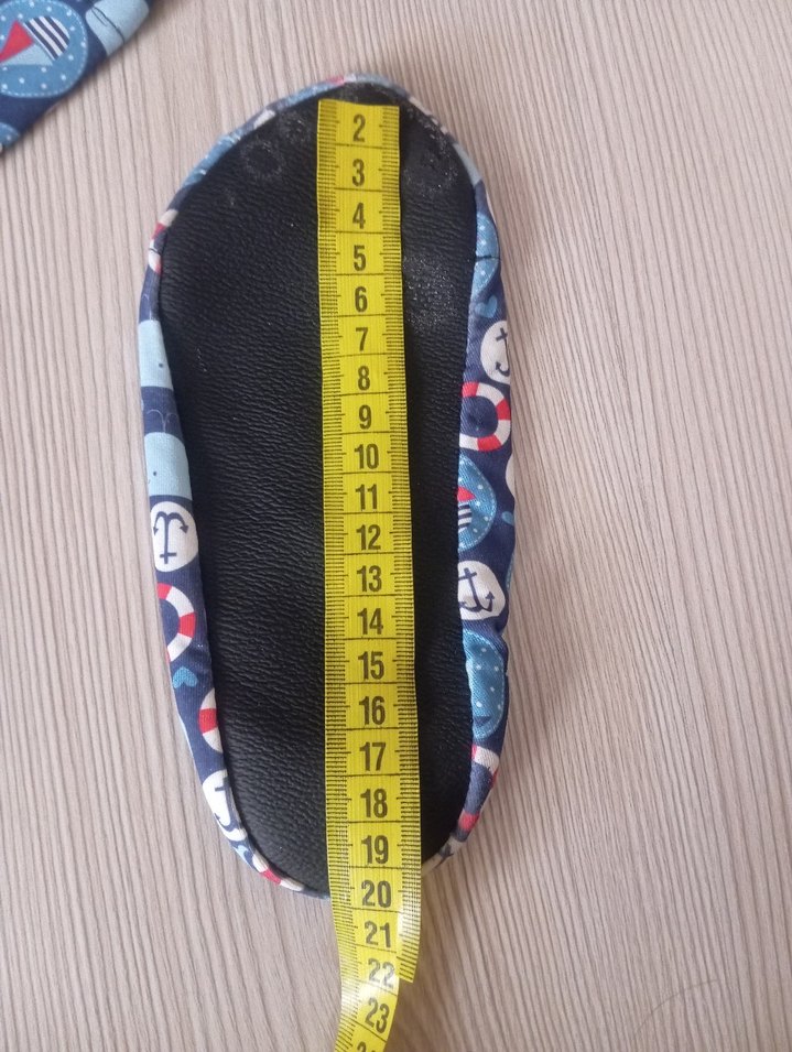 Düğmeli Mavi Desenli Erkek Bebek Patik - Görsel 3