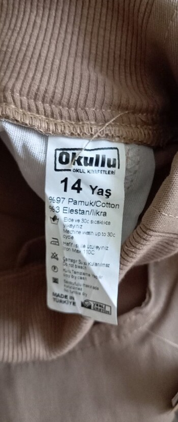 11-12 Yaş Beden camel Renk Okul pantolonu/14 yaş