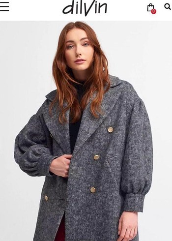 Dilvin Gri Melanj Oversize Kaban