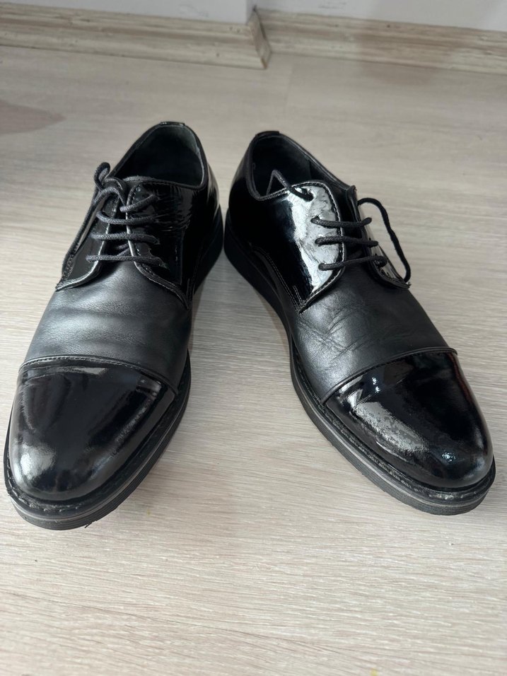 Parlak Siyah Deri Klasik Erkek Ayakkabı - Görsel 3