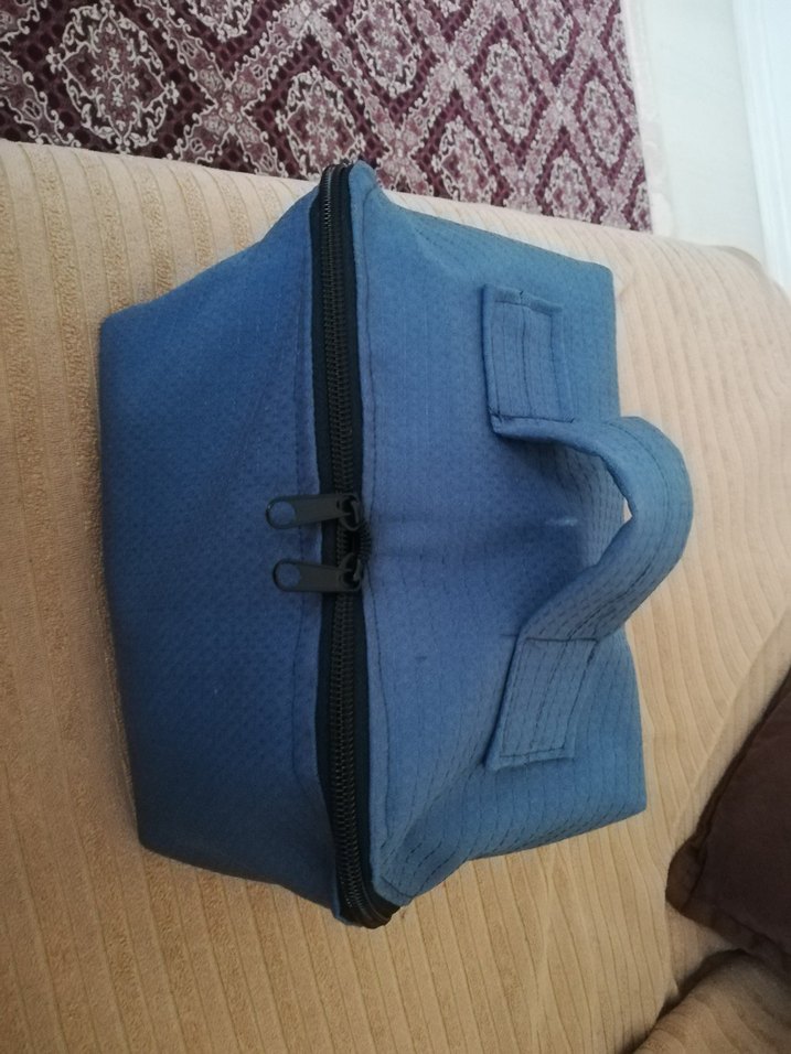 Mavi Fermuarlı Kadın Makyaj Çantası - Görsel 5