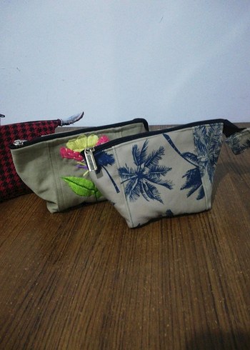 Renkli Nakışlı Kadın Makyaj Çantası - Görsel 2