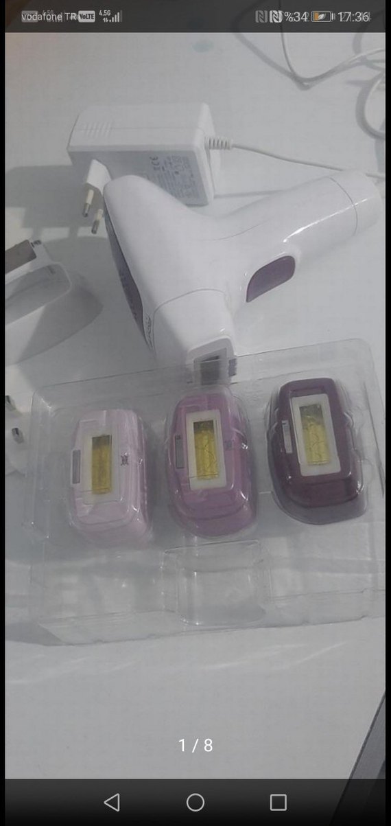 Mor Renkli Lazer Epilasyon Cihazı ve Yedek Başlıklar - Görsel 2