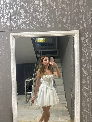 s Beden beyaz Renk Zara beyaz korseli elbise
