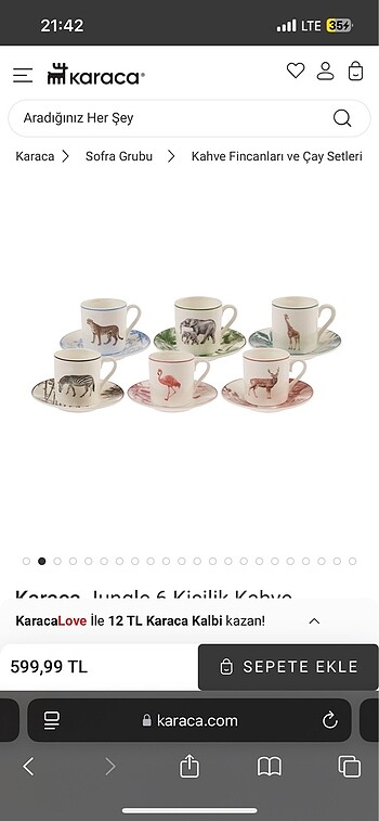 Karaca Kahve fincanı takımı
